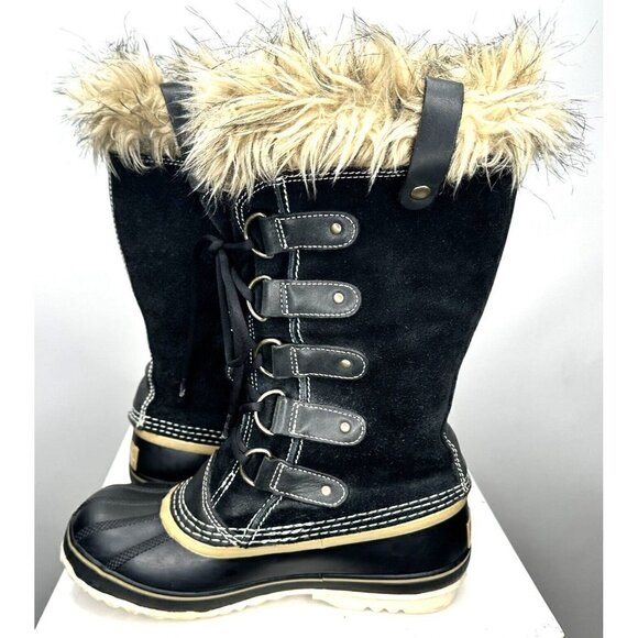 Sorel Womens Boots Joan of Artic Winter Faux Fur Insulated Waterproof Black 7 - Picture 4 of 14